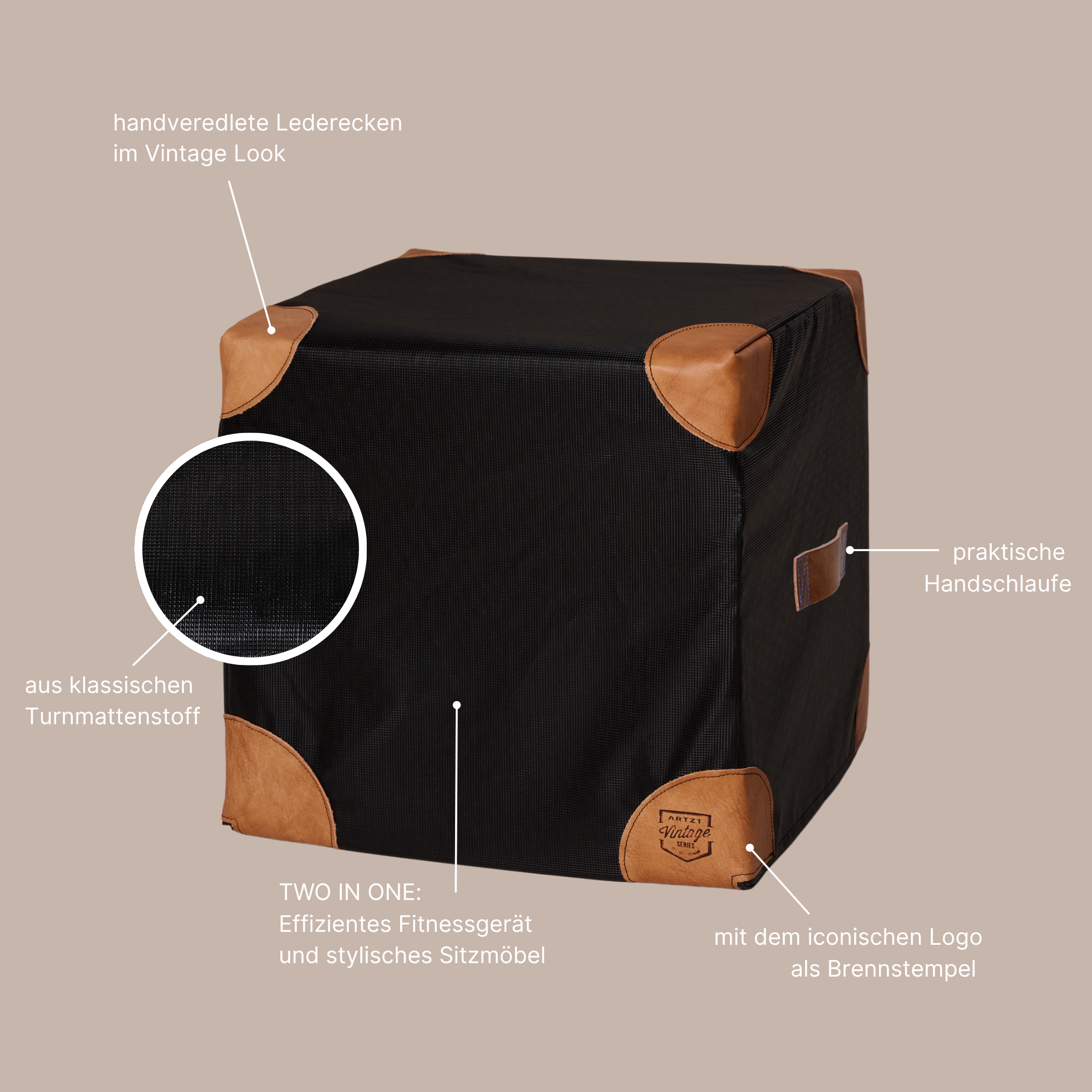 Cube Sitzwürfel BLACK | ARTZT vintage