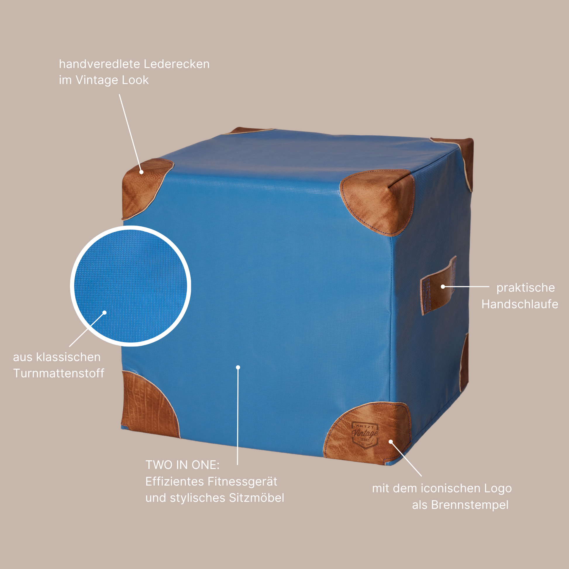 Cube Sitzwürfel blau | ARTZT vintage